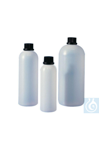 3Articoli simili a: Bottles round narrow neck 250 ml, HDPE, tamper evident, inner cap, Ø52 x H167...